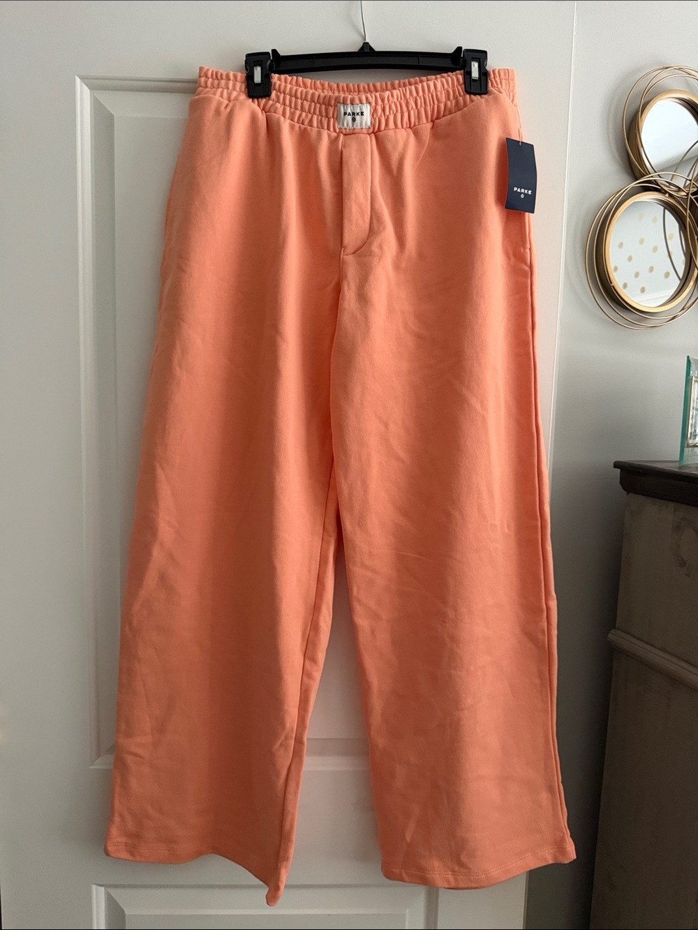 Parker Coral Peach Wide-Leg Track Pants